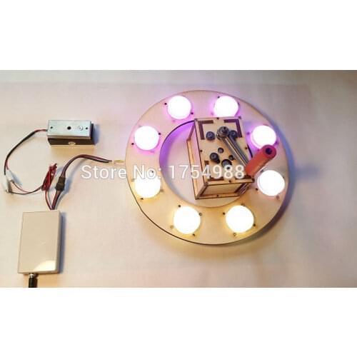 Keep rotating the wireless hand generator to light up the eight colorful light DIY Party prop Takagism game escape room tools