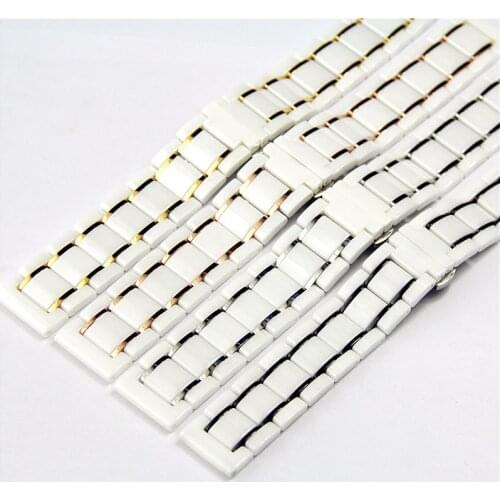 Watchbands Ceramic White 22mm Strap for Huawei Moto Fossil Smart Watch Galaxy 42mm 46mm Bands 20mm Bracelet Accessories