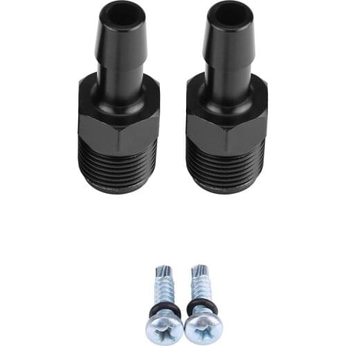 Universal 3/8inch NPT Compact Baffled 2-Port sealed Oil Catch can Tank Reservoir Includes 2 plastic barbed 1/2 inch hose fitting