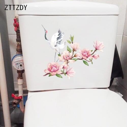 ZTTZDY 25×22CM Flying Crane Bathroom Toilet Decoration Home Bedroom Wall Stickers Decals T2-1254