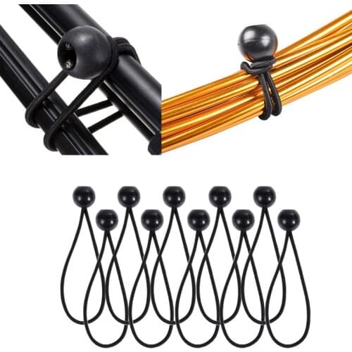 10 Pcs Elastic Bondage Ropes Tarp Canopy Tie Down Straps Ball Bungee Cord Outdoor Accessories