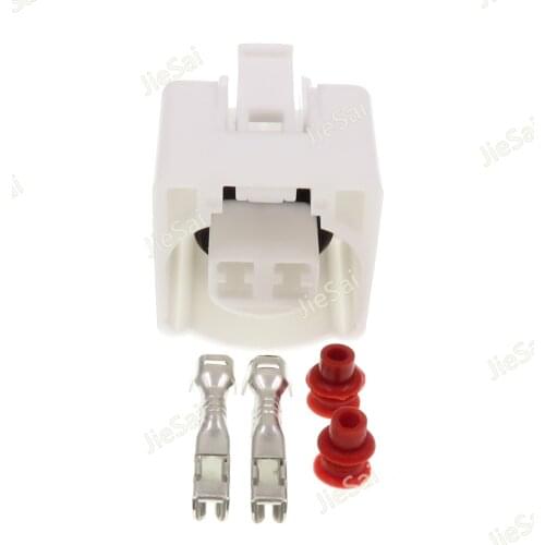 2 Pin White Electrical Connector Waterproof Automotive Wiring Harness Female Plug