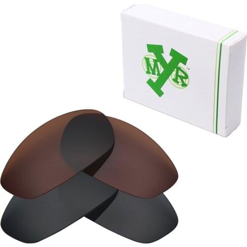 2 Pairs Mryok POLARIZED Replacement Lenses for Oakley Whisker Sunglasses Stealth Black & Bronze Brown