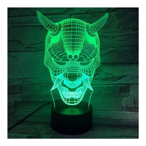 Ox Horn Monster Shape 3D Nightlight Usb Touch Base Table Lamp 7 Colors Change For Baby Bedroom Sleeping Lighting Home Decor