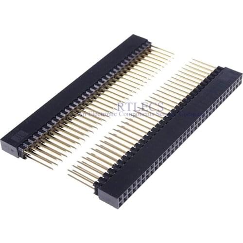 50pcs 2.54 mm 2x32 P 64 Pin Female Pin Header Square Pins 12.2mm Length for industrial controlling computer mainboard connector