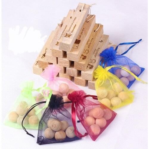 57pcs Set Camphor Wood Wardrobe Pest Control Mothballs Moth Repellent Prevent Mildew Moisture Proof Deworming Fragrant Wood Ball