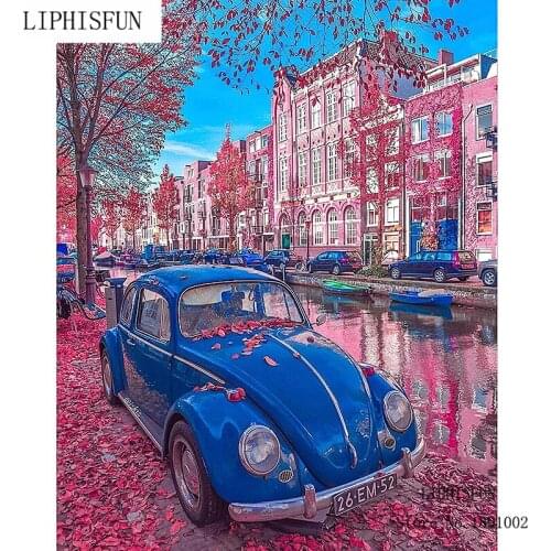 5D Diy Diamond Embroidery Car On Street Full Square Drill Diamond Painting Cross Stitch Rhinestone Home Decoration Painting