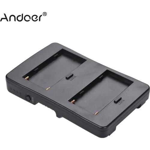 Andoer F2-BP NP-F Battery to V-Mount Battery Converter Adapter Plate Fit F970 F750 F550 for Canon 5D2 DSLR Cam LED Light Monitor