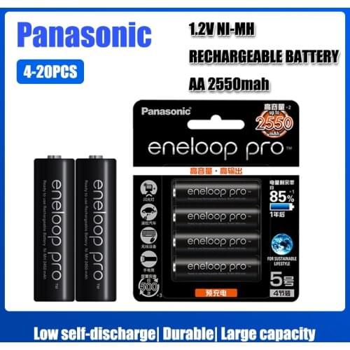 Original Panasonic Eneloop 1.2V 2550mAh NI-MH Rechargeable Batteries For Camera Flashlight Toy Shaver Pre-Charged battery