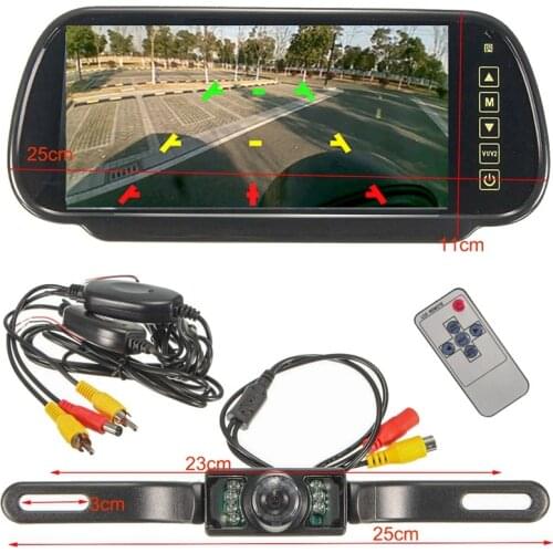 7 Inch Car Reversing Rear View Camera TFT LCD Display Mirror Monitor MP5 HD Rearview Mirror Parking Assistance LED Night Vision