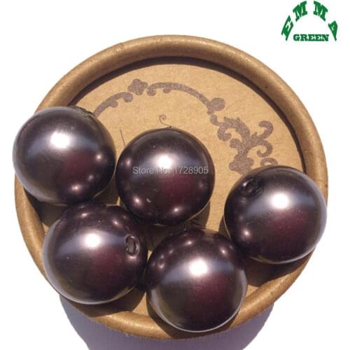 Beads for DIY Kids Jewelry making Round Bead Imitation ABS Pearl Bubblegum Wholesale 6mm to 30mm A08 Brown Acrylic Beads