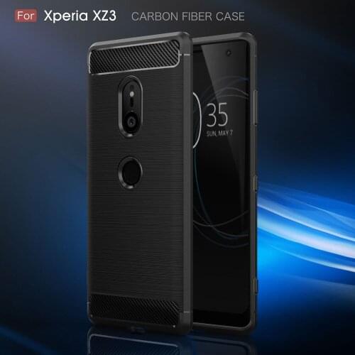 Case For Sony Xperia XA2 Plus Carbon Fiber Shockproof TPU Phone Back Case Cover For Sony Xperia XA2 Plus H4413 H4493 H3413