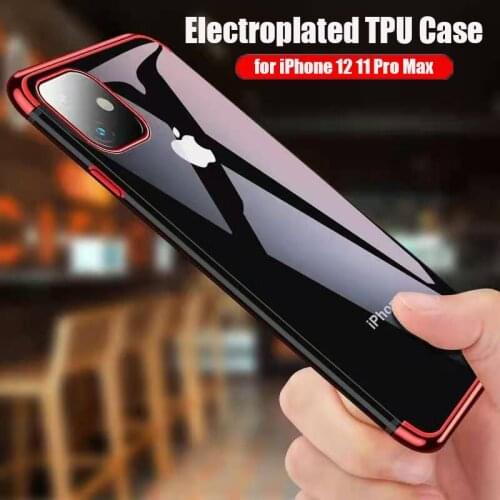 Electroplated Case For iPhone 12 Mini SE 11 Pro Max Transparent Plating Phone Cover For iPhone 8 7 6s Plus Coque Funda TPU Shell