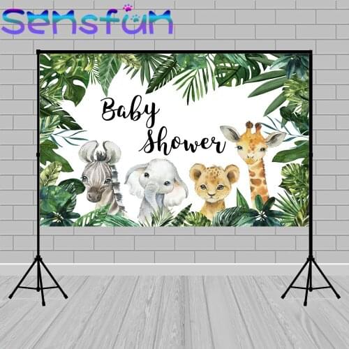 Photography Background Tropical Jungle Forest Animal Safari Party Newborn Baby Shower 1st Birthday Backdrop Wild one Birthday
