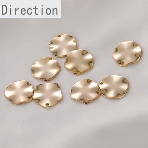 Geometric shaped wave discs copper plated real gold hanging piece diy ear jewelry bracelet necklace pendant accessory material