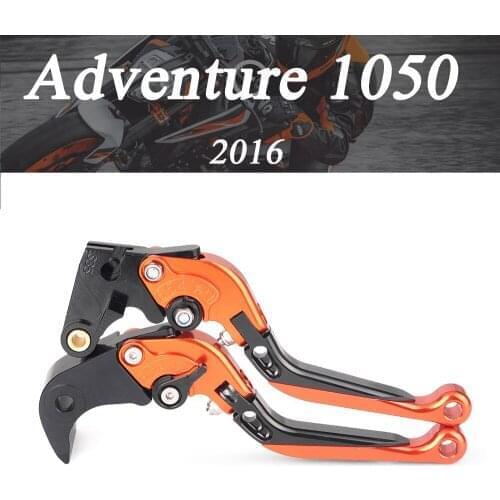 Motorcycle Accessories CNC Folding Extendable Brake Clutch Levers For KTM Adventure 1050 2016 with logo