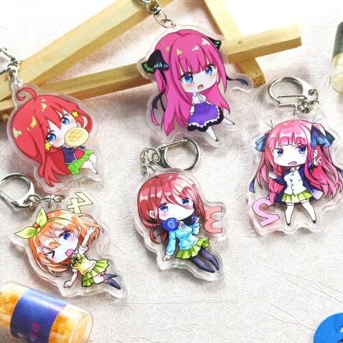 Cartoon Anime The Quintessential Quintuplets Go-Toubun No Hanayome Acrylic Figure Keychain Pendant Keyring