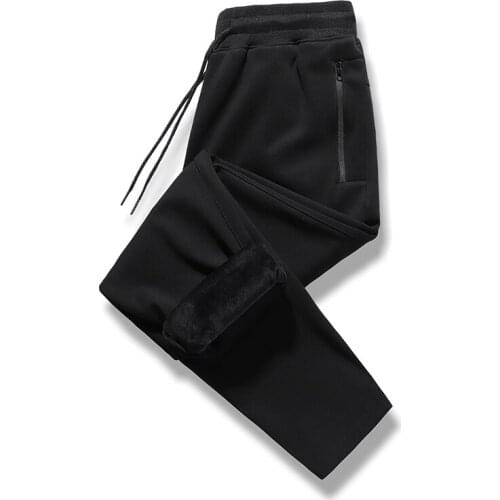 Men Oversized Pants M-8XL 2021 Autumn Winter New Men Fleece Pants Men Cotton Loose Plus Size Casual Pants Ankle-Length Pants