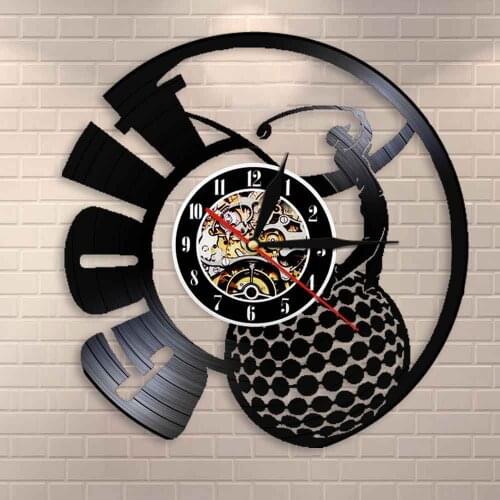 Golf Club Retro Vinyl Record Wall Clock Female Golf Player Sport Wall Decor Golf Tournament Champions Golf Souvenir Gift