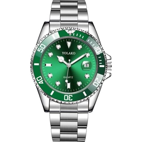 Non-Mechanical Green Classic Watch Mens Watch Mens Watch Calendar Steel Belt Quartz Watch Watch