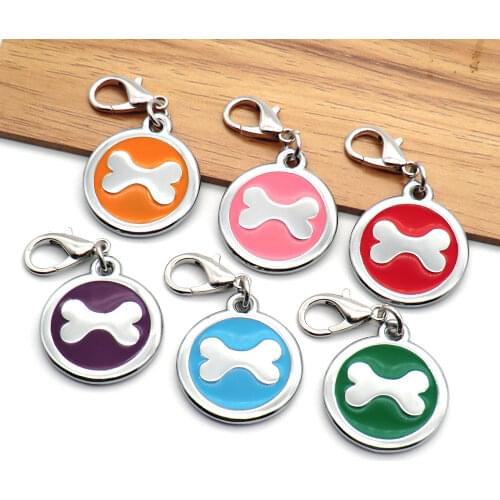 Wholesale 100Pcs Alloy Bone Dog Tag Personalized Customize Tag Cat Name Pet Dog ID Tags Identity Plate Tags For Dogs Custom Tag