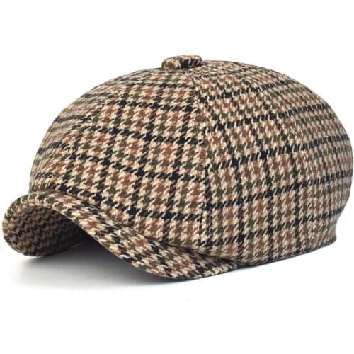 Autumn Winter Plaid Newsboy Ivy Caps Casual Beret Hats England Gatsby Retro Hat Driver Flat Cap