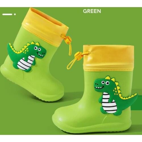 Rainboots Kids Cartoon Baby Boys Rain Shoes PVC Rubber Waterproof Girls Rainboots Toddler Garden Shoes 1-6Y Childrens Shoes