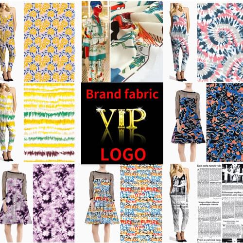 Luxury Brand Letter Jacquard Brocade Fabric Windbreaker Jacket Garment Fashion Polyester Fabrics for Dress Cloth Per Meter