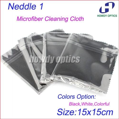 220gsm 100pcs Neddle1 150x150mm Colorful White Black glasses cleaning cloth lens microfiber cleaning cloth individual packing