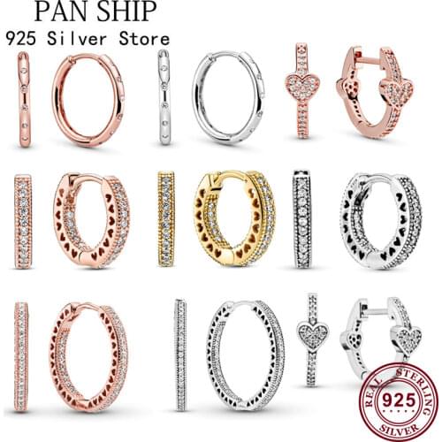 100% S925 Silver New Spray Hoop Water Drop Fashion PAN Earrings Womens Wedding Day Gift Diy Charm Boutique Jewelry