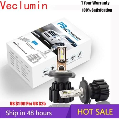P9 2Pcs H8 H11 Lamp H4 Led H7 H1 H3 Car Headlight Bulbs For Auto H27 881 HB3 HB4 Led Automotive 12V 100W 13600LM 6000K