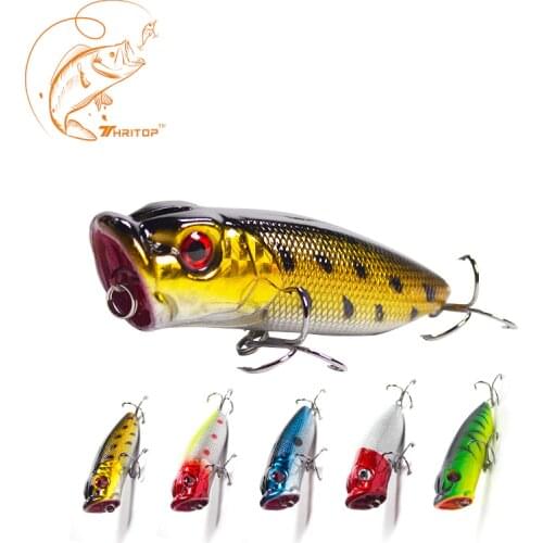 Thritop New Design Hot Sales Artificial Bait Fishing 65mm 13g Quality TP036 5 Various Colors Fishing Lure Popper Bait