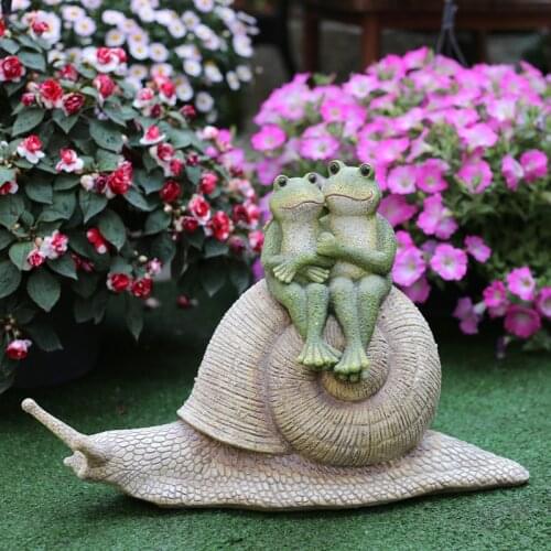 Creative Outdoor Garden Courtyard Elf Resin Turtle Snail Crafts Animal Miniature Figurines Fairy Home Decoration Accessories