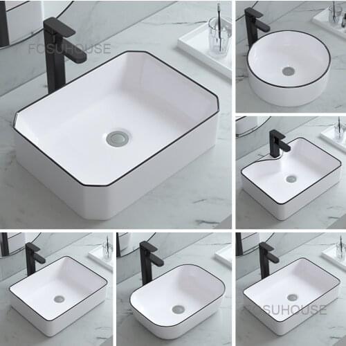 Bathroom Sink Basin Wind Household Toilet Basin Small Size Balcony Light Luxury Wash Basin Creative Ceramic Wash Basin