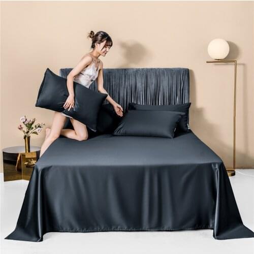 High quality Egyptian cotton flat bed sheet bed sheets twin king queen size pillowcases Solid Color Right-angle sheets 60S
