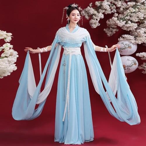 Women Hanfu Chinese Ancient Tradition Wedding Fairy Dress New Year Carnival Princess Costume Outfit For Lady Plus Size SL4701
