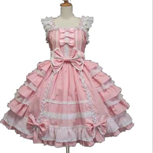 Free shipping women summer dress lolita dress chiffon lace medieval gothic dress princess cosplay halloween costumes for girl