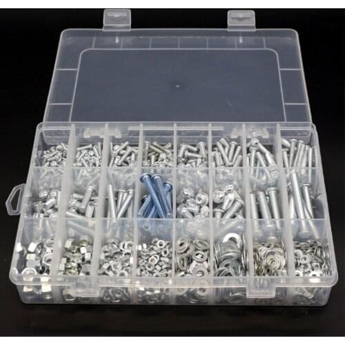 24 Grids screw M3 M4 M5 M6 screws bolts Nuts Hex Button Head Gasket Kit Set self-tapping bolts