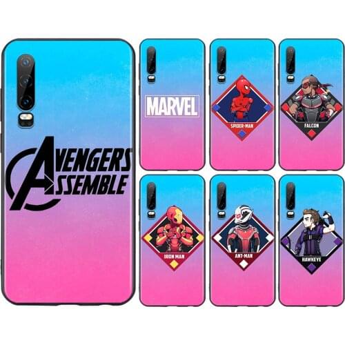 Avengers superhero For Huawei P50 P40 P30 P20 P10 P9 P8 Lite E Pro Plus Lite Mini 2019 2017 Black Soft Phone Case