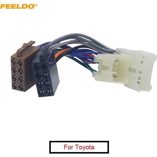 FEELDO 1Pc Car Stereo Audio Conversion Wire Plug Adapter For ISO to Toyota CD Radio Wiring Harness Original Head Units Cable