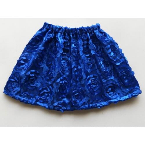 Royal Blue Disk Flower Children Party Birthday Dancing Tutu Kids skirts Costume Embroidery pettiskirt Princess Girl Skirt