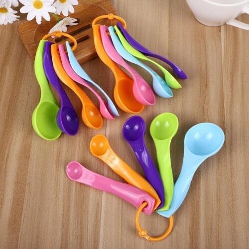 5pcs/Set Plastic Measuring Spoons 1 / 2.5 / 5 / 7.5/ 15ml Measure Gram Cups Child Milk Powder Measuring Scoop Kitchen Accessory