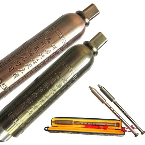 Brushed Metal Drawing High-grade BaWu Flute Vertical Flauta F or G Key music instrument with Case and Chinese Knot