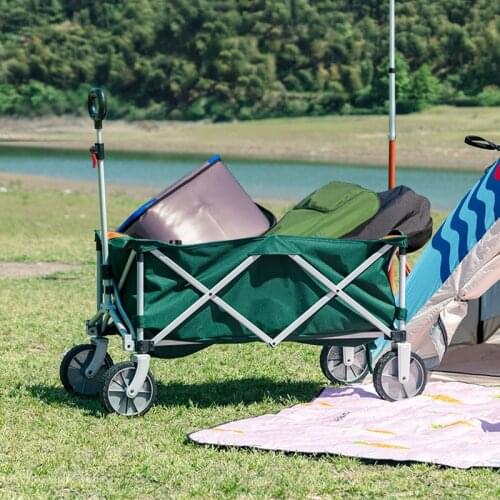 Outdoor Camping Folding Trolley Fishing Gear Carriage Wagon Picnic Shopping Cart Portable Work Trailer Portable Tools