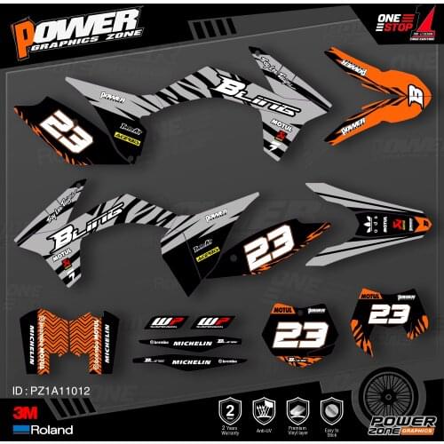 PowerZone Custom Team Graphics Backgrounds Decals 3M Stickers Kit For KTM SX SXF MX 11-12 EXC XCW Enduro 12-13 125 to 500cc 12