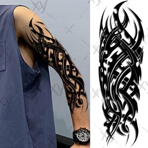 Waterproof Temporary Tattoo Sticker wolf Wolves Rose full arm fake tatto big flash tatoo sleeve large size for men women girl