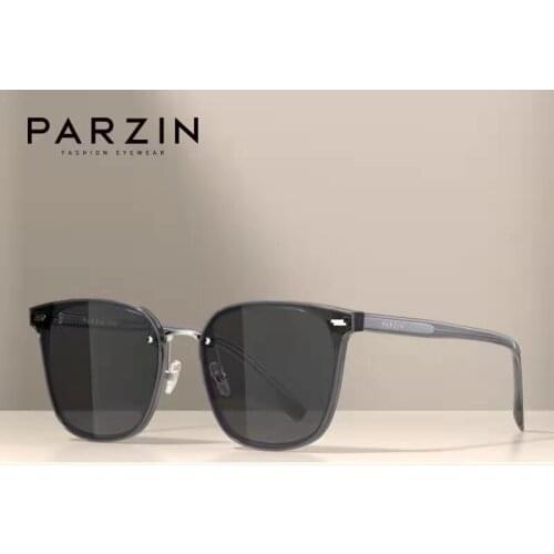 PARZIN Sunglasses Women Brand Designer Alloy Vintage Sports Square Sun Glasses For Men Black Gafas De Sol UV400 92107
