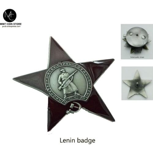 1 piece CCCP Lenin Badge Antique silver metal Crafts patriotic war, red star