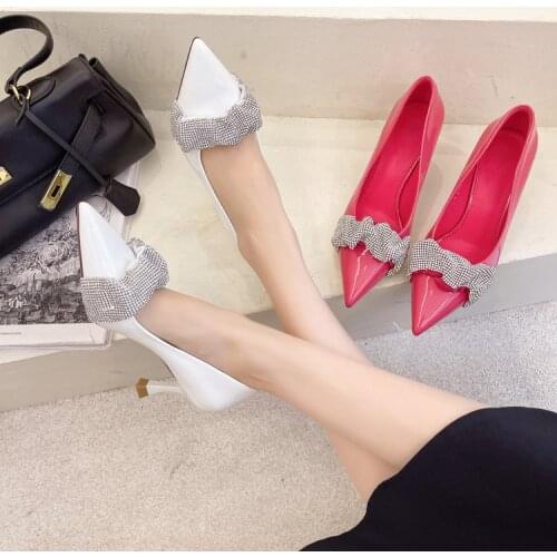 2021 Brand Women Shoes Luxury Rhinestone Heels Women Party Dress Shoes Fashion Pointed Toe Comfort High Heels Sexy Stiletto Shoe