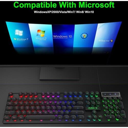 AK-800 Wired 104 Keys Mechanical Feeling Ergonomic RGB Gaming USB Keyboard Red Blue and Green Three-color Effect